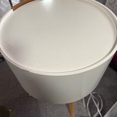 サイドテーブル 引き出し付き 丸型 木製 高さ65cm テーブル の画像