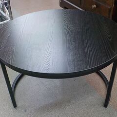 円形 ネストテーブル 木目調天板 ブラック 直径70/50㎝ センターテーブル サイドテーブル ソファテーブル　西岡店 の画像