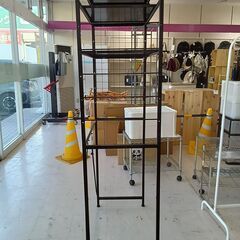 リユースのサカイ栃木店★ジモティ割あり★  ラック ブラック W80×D44.7×H179 クリーニング済み TC11959の画像