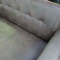 美品！ コンパクトソファ スエード調 ダークブラウン 幅120㎝ 2人掛けソファ シンプル 2Pソファ　西岡店の画像