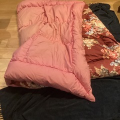 ブリヂストン花柄羽毛布団 155x210cm 中古の画像