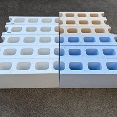 スチロールブロック (ホワイト・ブルー・ベージュ)W390×H100×D190 11個セットの画像