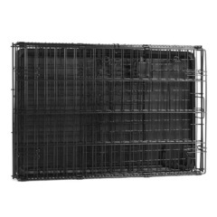 【新品未開封】犬 ペットケージ 中型犬 折りたたみ式 トレー付き シングルドア 91 cm x 58 cm x 64 cm ブラックの画像