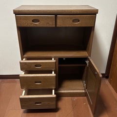 木製 電話台 キャビネットの画像