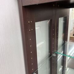 ★リユースのサカイ千葉中央店★  コレクションケース ブラウン H150×D30×W60 クリーニング済み TC5762の画像