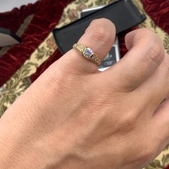 K18 ダイヤモンドリング　0.5ct 0.3ct 2.9g 約11号　鑑定書　鑑別書付の画像