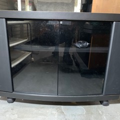 ★一つ500円★お買い得！ テレビ台・ウッド・ブラック ガラス戸・寸法は現物にてご確認ください。の画像