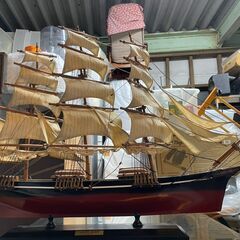 【リユースショップスパークル】帆船模型　No.187　CUTTY SARK　カティサーク　台湾製　大型快速帆船　ティー・クリッパー　オブジェ　インテリア　配送可能♪の画像