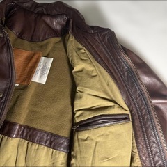 Coach 本革(羊)ブラウンジャケット LLサイズの画像