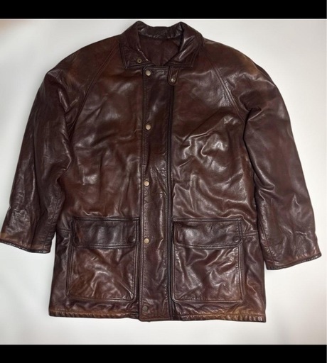 Coach 本革(羊)ブラウンジャケット LLサイズ