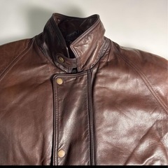 Coach 本革(羊)ブラウンジャケット LLサイズの画像