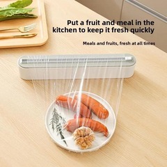 ラップカッター 食品用 ラップディスペンサー ホワイト グレーの画像