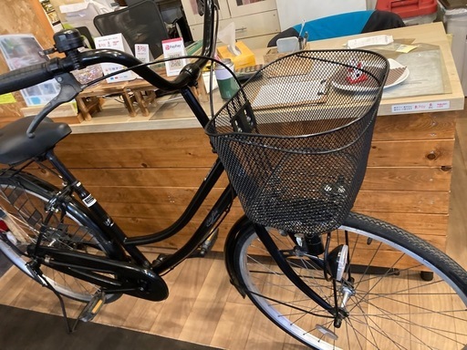 【カゴ新品！】シングルギア　26インチ自転車　ブラック