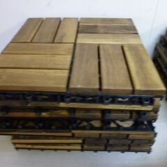 未使用/新品　アウトレット　［27枚］アカシア天然木 ウッドパネル 27枚 セット 高耐久 30×30cm ジョイント式 ウッドタイルの画像