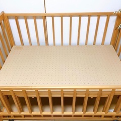 【床板調整可能】木製ベビーベッド　ハイタイプ　ハイベッドの画像