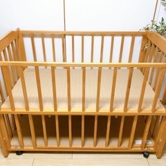 【床板調整可能】木製ベビーベッド　ハイタイプ　ハイベッドの画像