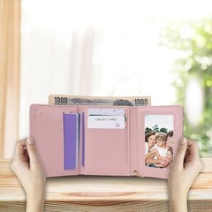大特価⭐️財布 ミニ財布 薄い財布 レディース 薄型 コンパクト スリム ピンクの画像