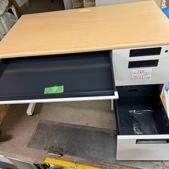 プラス　片袖机　幅120 奥70 高さ70cm 鍵付きの画像