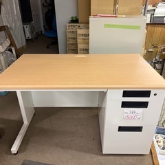 プラス　片袖机　幅120 奥70 高さ70cm 鍵付きの画像