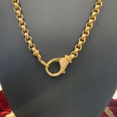 K18 750 ロールチェーン　ダイヤネックレス　43g 約52cm 0.41ctの画像