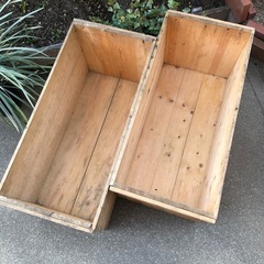 りんご箱　2個　道具入れ　薪入れ プランター コンポスト　腐葉土作り　キャンプギア入れ　などにの画像