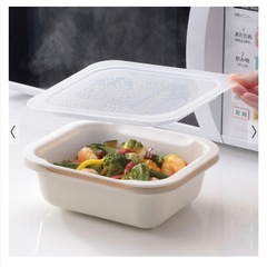 【美品】Richell(リッチェル) 電子レンジ用フタ付容器  レンチン容器   　の画像