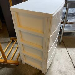 【リユースショップスパークル】4段収納　No.190　衣類収納　ワイド　ホワイト　チェスト　収納ケース　配送設置可能♪の画像