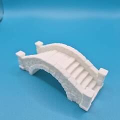 3Dプリンタ製 石橋のオーナメント / アクアリウム オブジェ / アーチ橋 置物 (幅約10cm)の画像