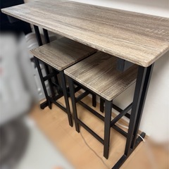 ⭐️取引決定済⭐️ハイテーブル＆ハイチェア2脚 セットの画像