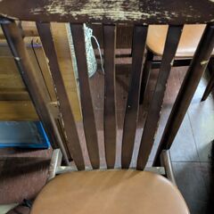 2セット　ダイニングチェア　椅子　レトロ　茶色の画像