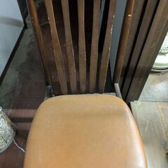2セット　ダイニングチェア　椅子　レトロ　茶色の画像