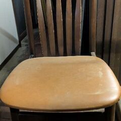 2セット　ダイニングチェア　椅子　レトロ　茶色の画像