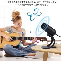 新品！PCマイク　スタンド　ワンタッチミュート小型　配信　ゲーム実況　録音　有線の画像