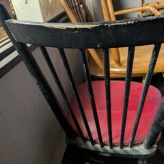 ダイニングチェア　2脚　赤　レトロ　椅子の画像