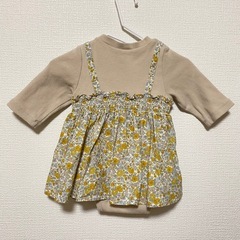 petit main 花柄ロンパース 70 プティマインの画像