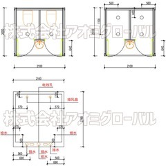 🚽✨【ウォシュレット付！】屋外対応2部屋ユニットトイレ★即日設置OK/完成品でお届け！⑧の画像