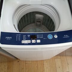 ★リユースのサカイつくば店★TK7676 AQUA 洗濯機 AQW-H5 5.0kg 19年製 動作確認／クリーニング済み　【リユースのサカイつくば店】 の画像