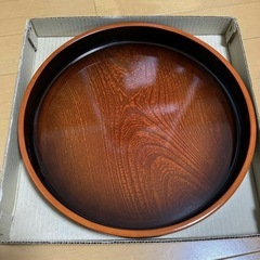 新品・未使用　けやき杢　丸盆　お盆　日本製の画像