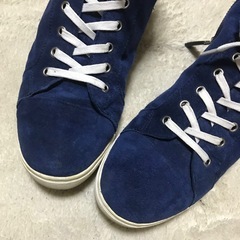 正規品 ルイヴィトン スエード ハイカットスニーカー ブルー 43 約27の画像