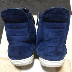 正規品 ルイヴィトン スエード ハイカットスニーカー ブルー 43 約27の画像