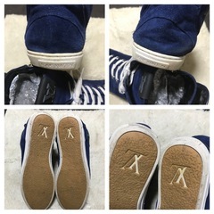 正規品 ルイヴィトン スエード ハイカットスニーカー ブルー 43 約27の画像