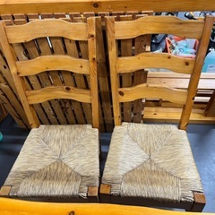 【✨研磨再塗装品✨】テーブル&チェア2脚セットの画像