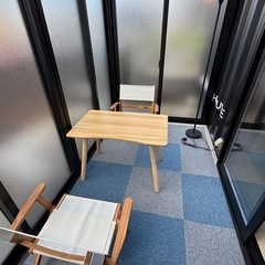 ローテーブル&折畳チェア二脚セット
の画像