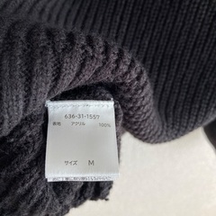 Honeys　ハニーズ　配色ニット　セーター　ブラック　黒　白　Mサイズの画像