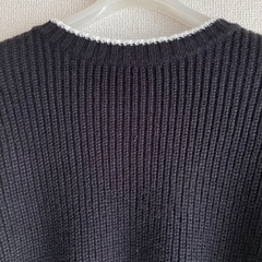 Honeys　ハニーズ　配色ニット　セーター　ブラック　黒　白　Mサイズの画像