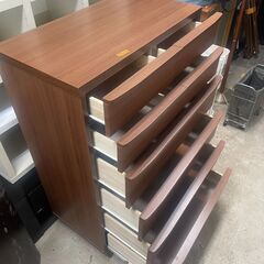 リサイクルショップどりーむ天保山店　No5303 北欧風ハイチェスト　一生紀　CARRIE８０　HC-6　状態綺麗です🎵　オシャレな北欧風家具♪の画像