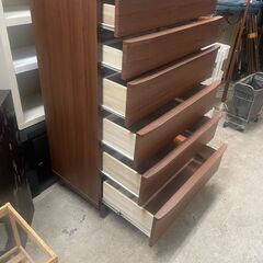 リサイクルショップどりーむ天保山店　No5303 北欧風ハイチェスト　一生紀　CARRIE８０　HC-6　状態綺麗です🎵　オシャレな北欧風家具♪の画像