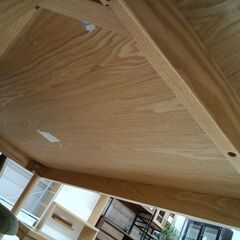 リユースのサカイ栃木店★ジモティ割あり★  ダイニングセット（イス2脚） ベージュ×グリーン W150×D75×H73 クリーニング済み TC11967の画像