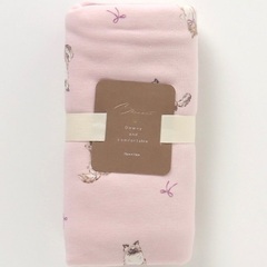 新品　ねこ×リボン柄ブランケットの画像