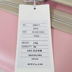 スーツケース　機内持ち込み可　エースベローズの画像